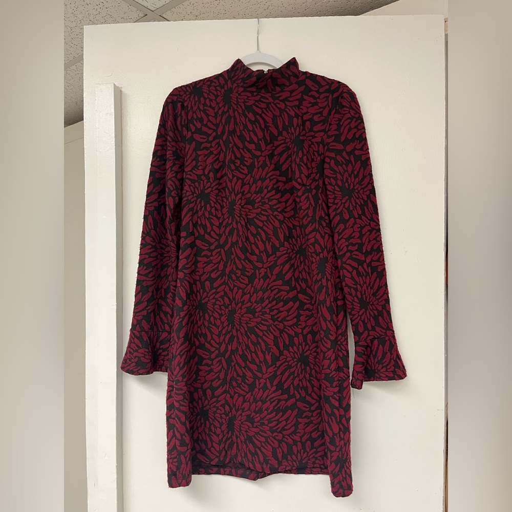 Anthropologie Hutch Burgundy and Black Dress, Size M